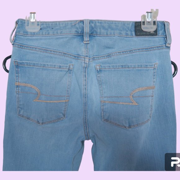 American Eagle Outfitters 360 super stretch aeo denim x4 hi-rise jegging jeans 4 - Picture 3 of 8